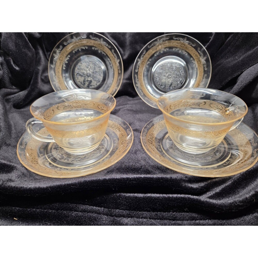 Mac Beth Evans - S Pattern- "Stippled Rose Band" Cup Saucer w 2 berry bowls lot